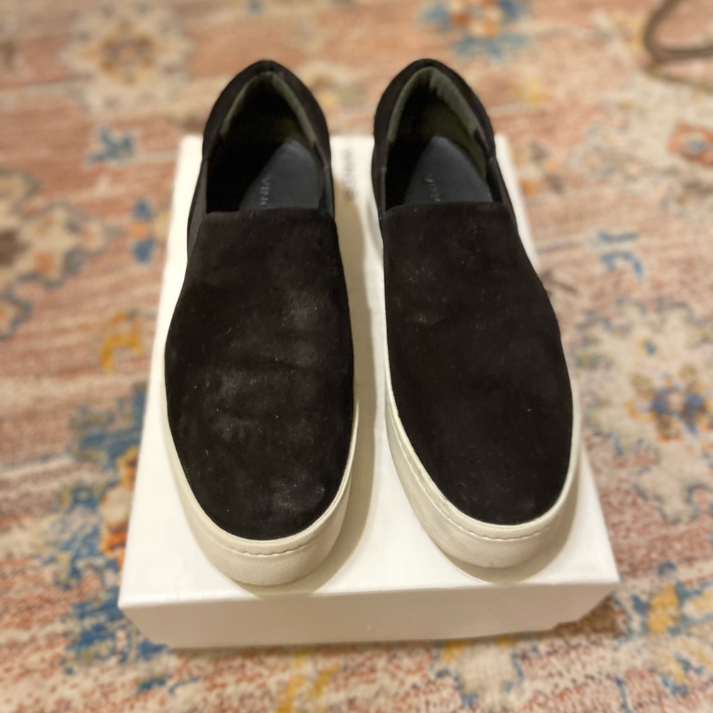 Vince Slip On Warren Sneaker In Black Suede - image 1